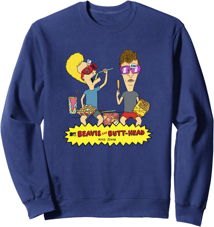 Beavis and Butt-Head Snacks On The Curb Logo Sweatshirt