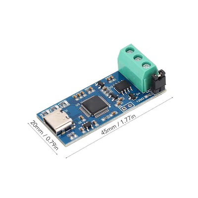 Spacnana USB-zu-CAN-Modul-Konverter-Adapter, USB-CAN-Konverter mit Typ-C-Stromversorgung für CAN2.0A