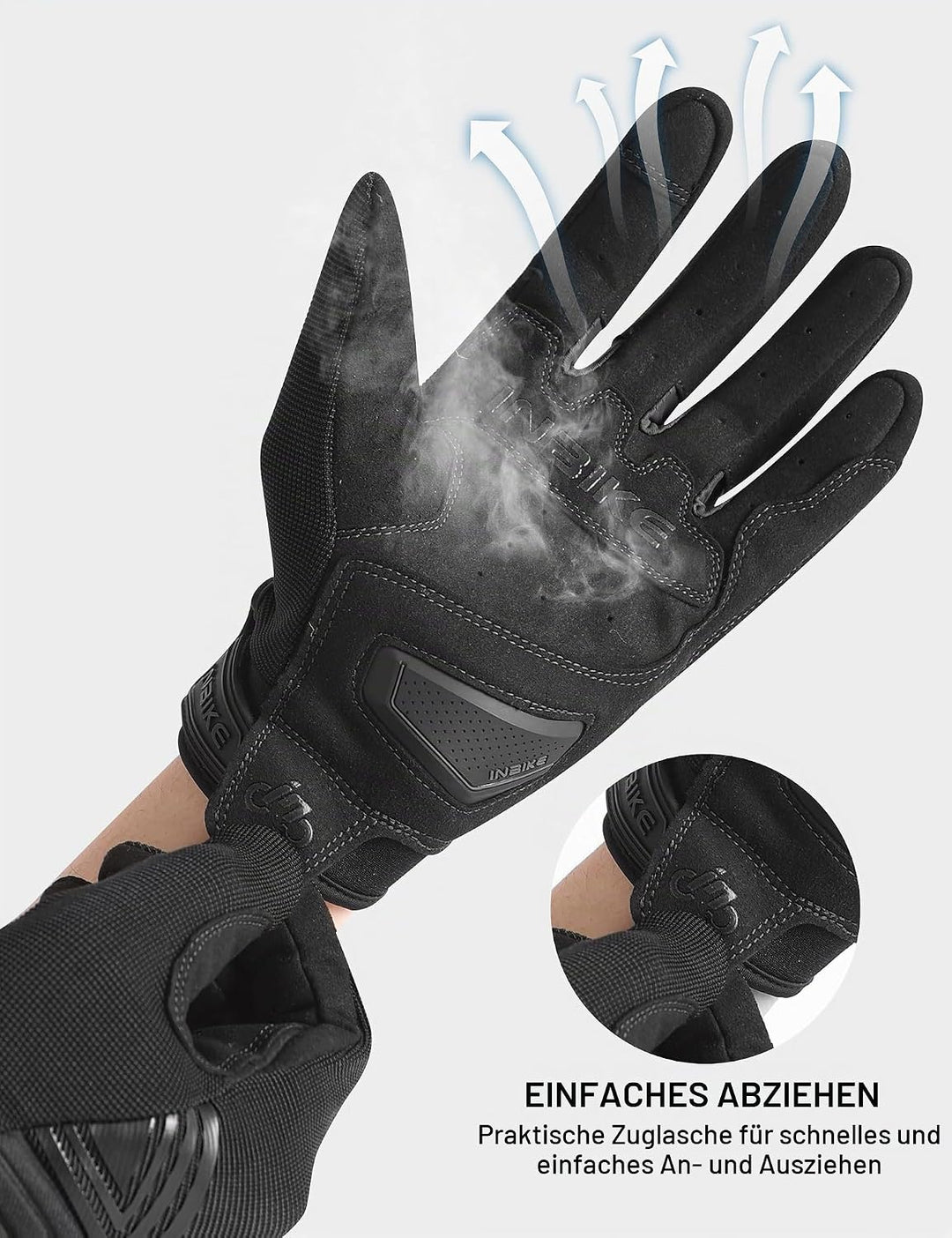 INBIKE Motorrad Handschuhe Motocross Sommer EUDE Foam Schutz Atmungsaktiv Touchscreen Motorradhandsc