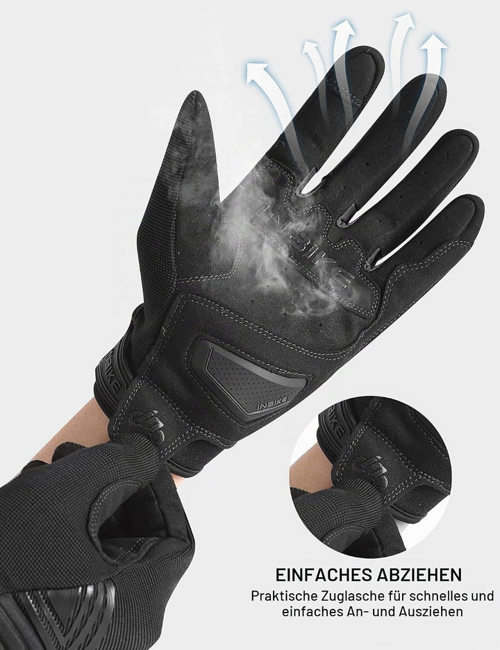 INBIKE Motorrad Handschuhe Motocross Sommer EUDE Foam Schutz Atmungsaktiv Touchscreen Motorradhandsc