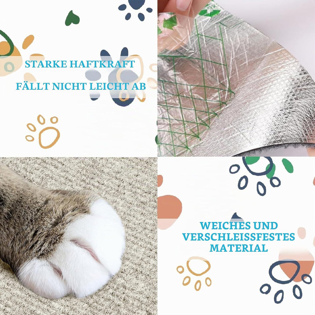 KVIDA Kratzmatte für Katzen, 200 x 60 cm, Selbstklebende Teppichmatte, zuschneidbar, Kratz-Möbelschu