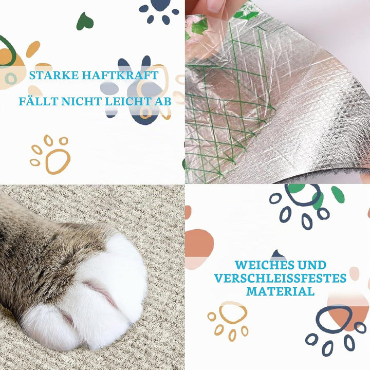 KVIDA Kratzmatte für Katzen, 200 x 60 cm, Selbstklebende Teppichmatte, zuschneidbar, Kratz-Möbelschu