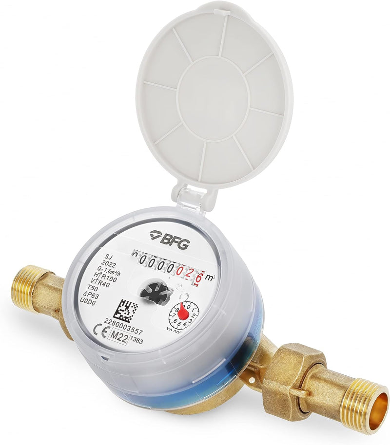 HYDROBIL WRAS-Zertifizierter Wasserzähler mit 1/2" BSP Messing-Rückschlagarmatur, Antimagnetischer K