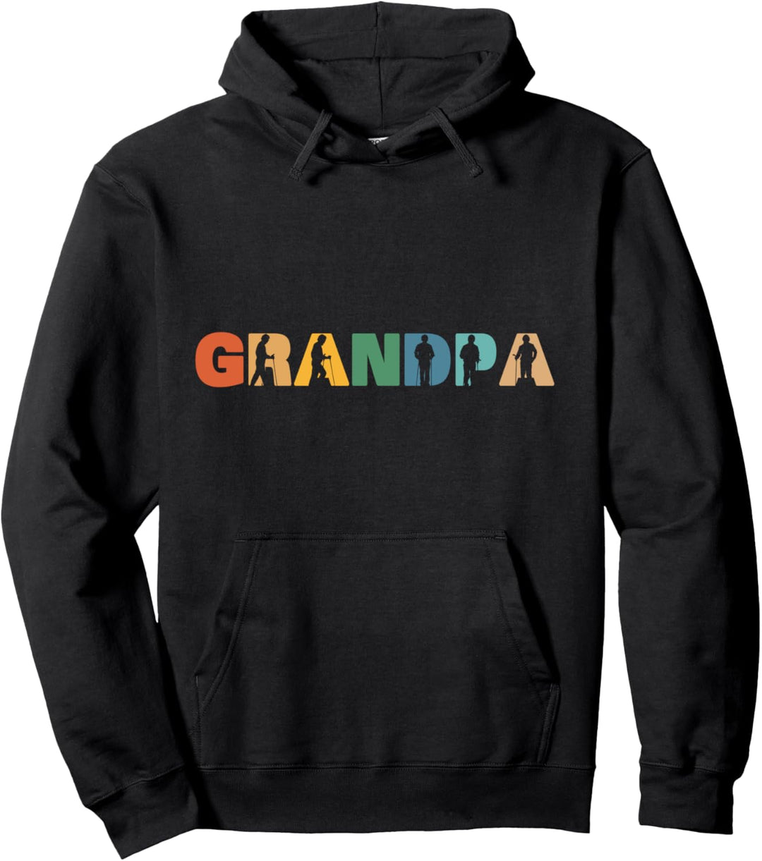 Retro Nordic Walking Opa, Geschenke für Männer im Ruhestand Pullover Hoodie