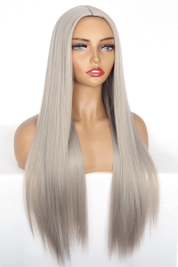 PORSMEER Perücke Blond Lange Haare Glatt für Frauen/Mädchen Natürlich Synthetische Haarperücke Party
