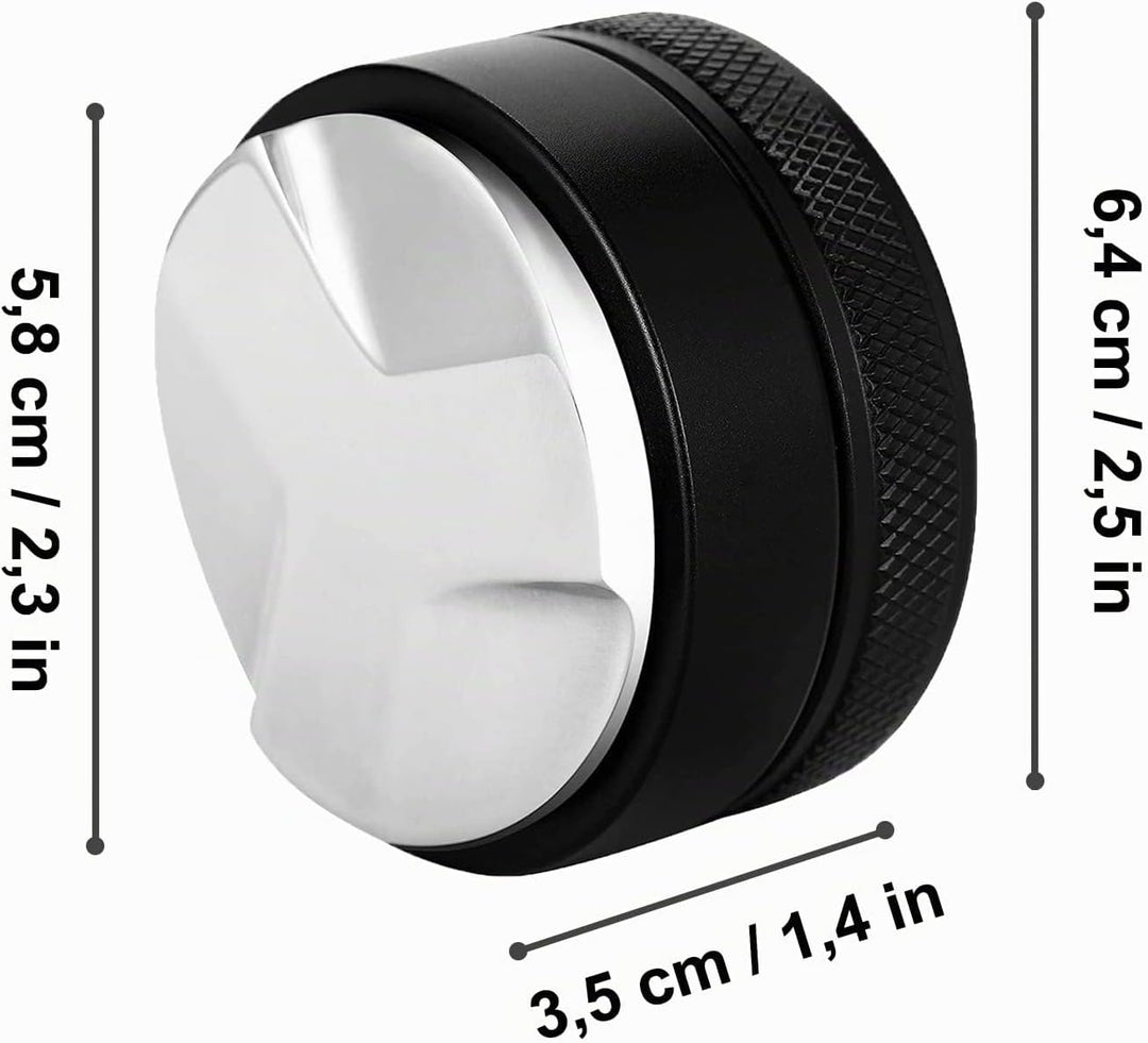 Distributor, 58 mm 304 Edelstahl Leveler, Werkzeug zum Nivellieren von Gemahlenem Kaffee, Schwarz 58