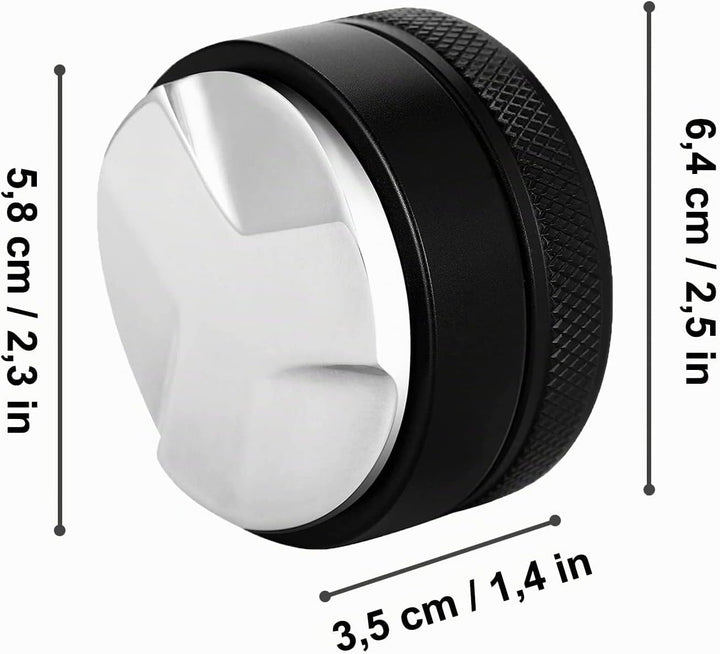 Distributor, 58 mm 304 Edelstahl Leveler, Werkzeug zum Nivellieren von Gemahlenem Kaffee, Schwarz 58