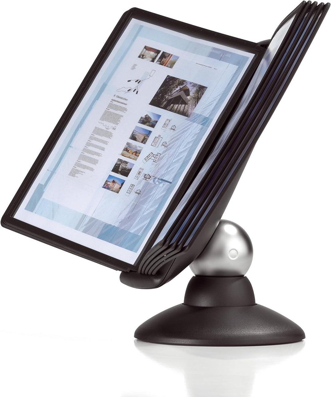 Durable Sichttafelsystem Sherpa Motion, mit 10 Sichttafeln A4, schwarz, 558701, schwarz