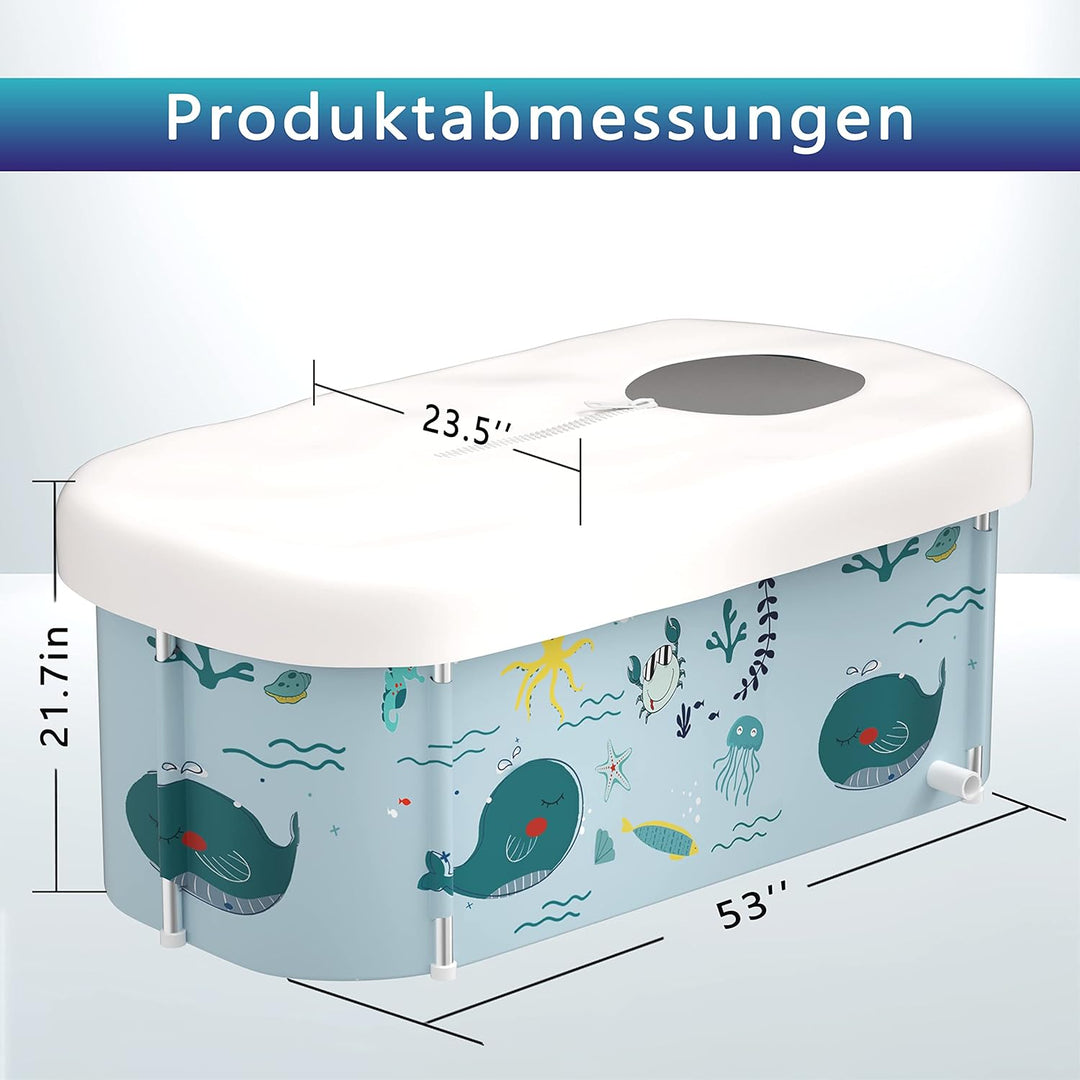 140cm tragbare faltbare Badewanne mit Metallrahmen, grosse Familie Badewanne für Erwachsener, effizi