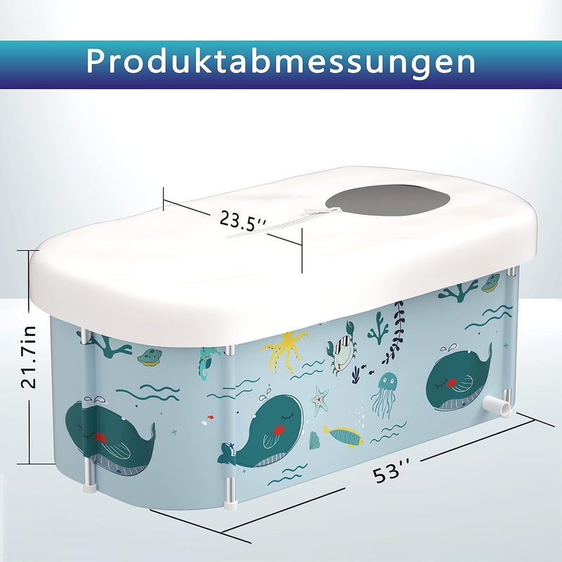 140cm tragbare faltbare Badewanne mit Metallrahmen, grosse Familie Badewanne für Erwachsener, effizi