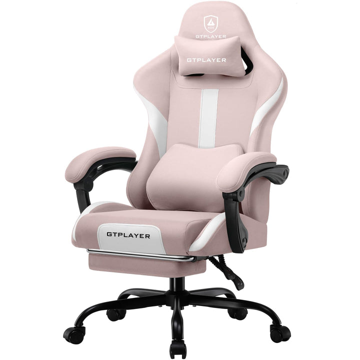 GTPLAYER Gaming Stuhl Bürostuhl Ergonomisch Gaming Sessel mit Kopfstütze und Cloud-Lendenkissen, Gep