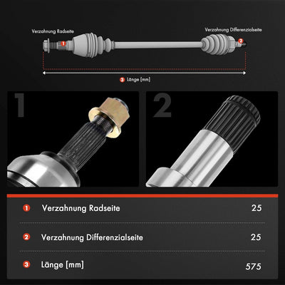 Frankberg Antriebswelle Vorderachse Links Kompatibel mit Adam M13 1.4L 2014-2019 Corsa D S07 1.3L 20