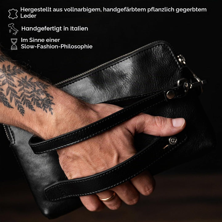Time Resistance Leder Clutch für Herren – Organizer Tasche für Herren – Handgelenktasche – Aktentasc