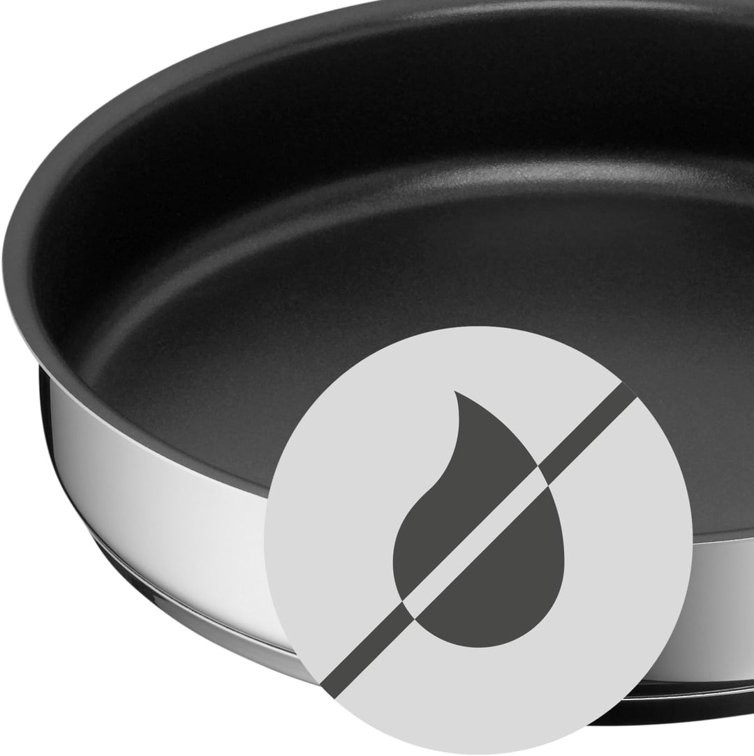 WMF Mini Bratpfanne beschichtet klein 18 cm, Cromargan Edelstahl poliert, Induktion, stapelbar, idea