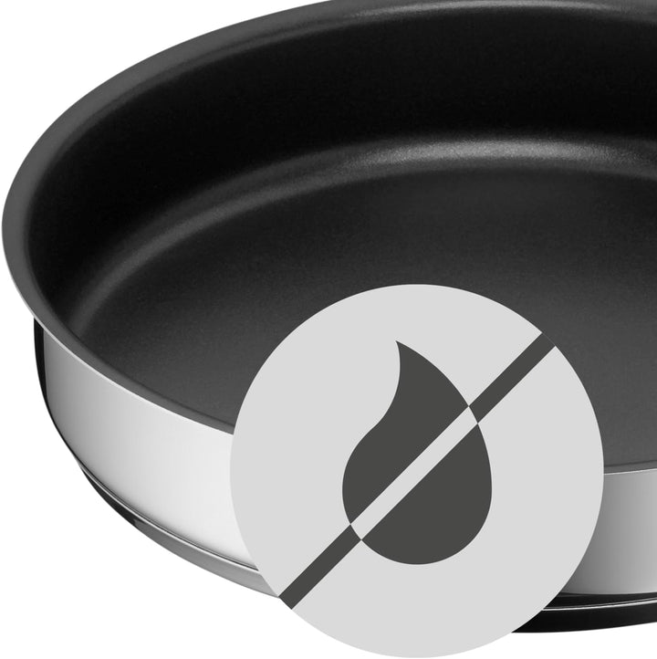 WMF Mini Bratpfanne beschichtet klein 18 cm, Cromargan Edelstahl poliert, Induktion, stapelbar, idea