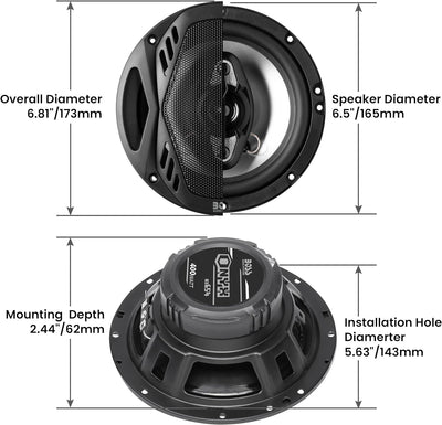 BOSS Audio NX654 Onyx Serie 400 Watt 4-Wege Lautsprecher 16,5 cm 4-Wege, 16,5 cm 4-Wege