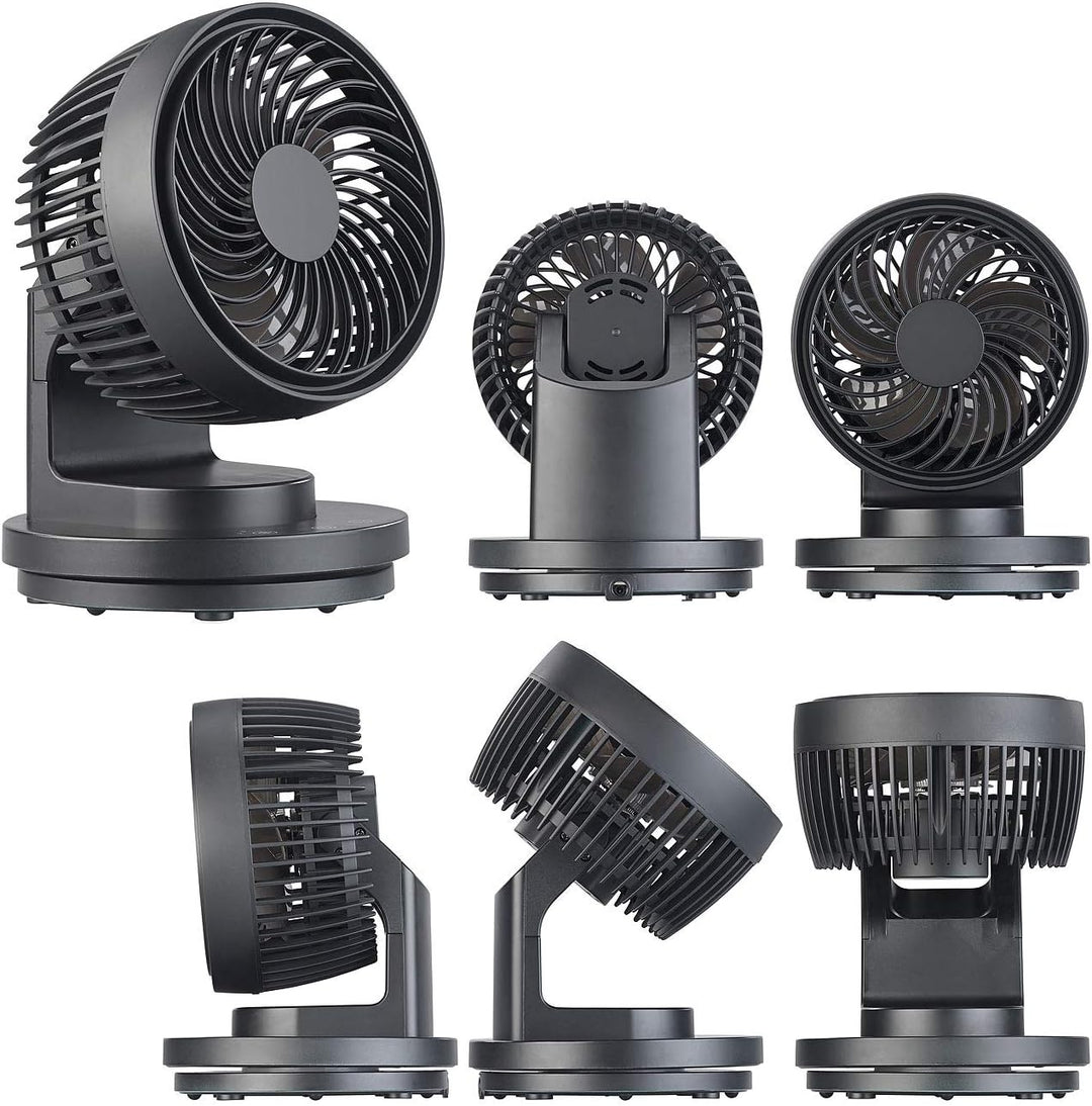 Sichler Haushaltsgeräte Ventilator Auto: USB-Tischventilator, 3 Stufen, Oszillation, bürstenloser Mo