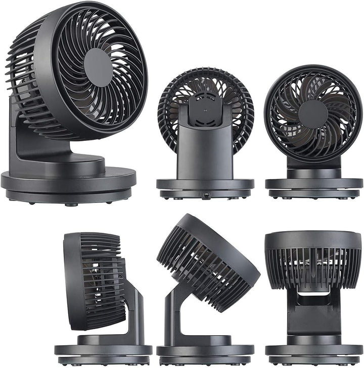 Sichler Haushaltsgeräte Ventilator Auto: USB-Tischventilator, 3 Stufen, Oszillation, bürstenloser Mo