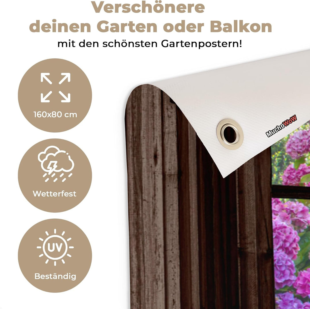 MuchoWow© Gartenposter Gross 160x80 cm XXL Outdoor Bilder Gartendeko für draussen Wetterfest Garten