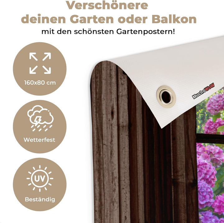 MuchoWow© Gartenposter Gross 160x80 cm XXL Outdoor Bilder Gartendeko für draussen Wetterfest Garten