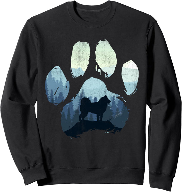 Alaskan Malamute Hundepfote Mom Dad Mountains Sweatshirt