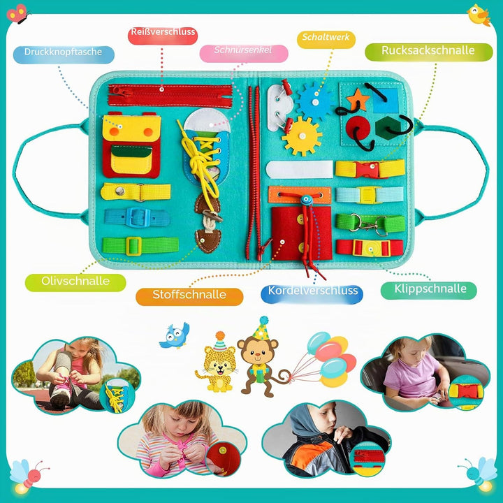 Achiyway Busy Board für Kinder - Activity Board Montessori Spielzeug ab 1 2 3 4 5 Jahre, Motorik Ler