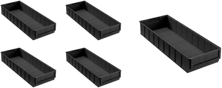 SparSet 5x Leitfähige Industriebox 500 B | HxBxT 8,1x18,3x50cm | 6 Liter | ESD, Sichtlagerkasten, So