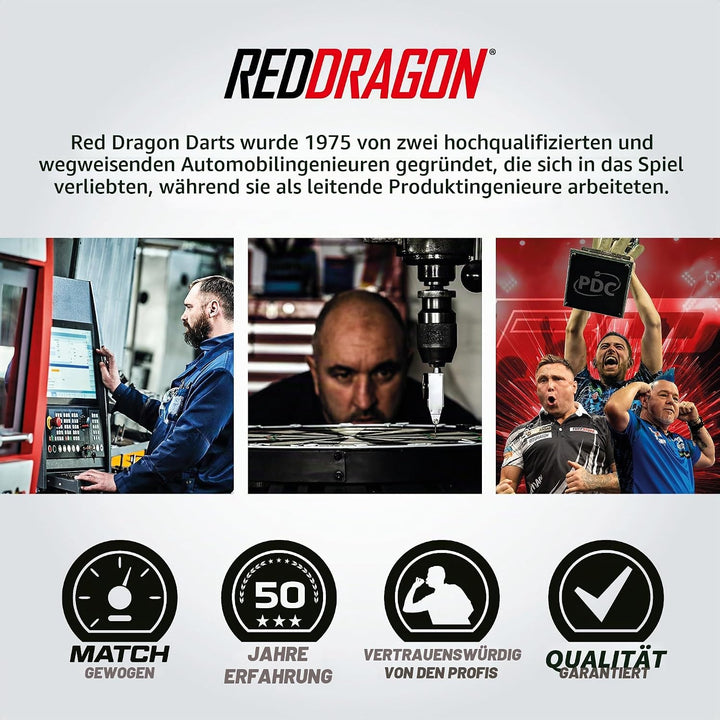 RED DRAGON Golden Eye Dartpfeile 22g, 24g, 26g, 28g, 30g oder 32g Profi Dartpfeile mit Flights und S