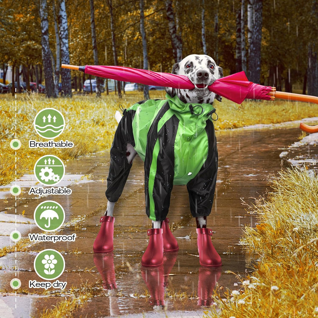 OUOBOB Hund Regenmantel, wasserdichte Hund Regenmantel für grosse Hunde, Leichte Regenjacke, Einstel