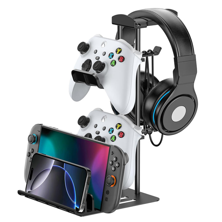 KDD Gaming Headset Ständer, Controller Halter & Kopfhörer Halterung Tisch, Headphone Stand mit Alumi