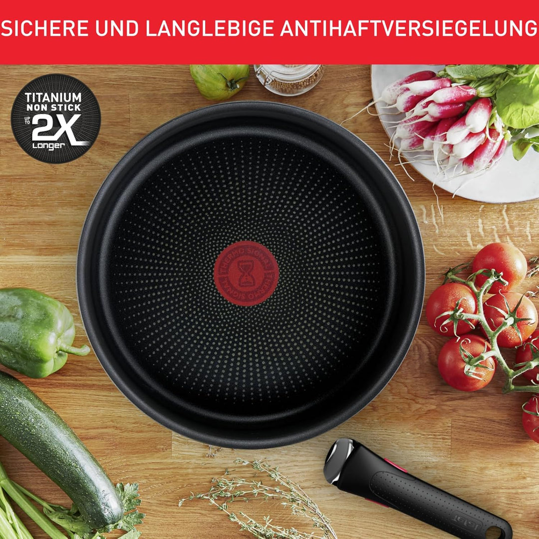 Tefal Ingenio Emotion 20-tlg. Topf und Pfannenset abnehmbarer Griff, mit Zubehör, stapelbar, platzsp