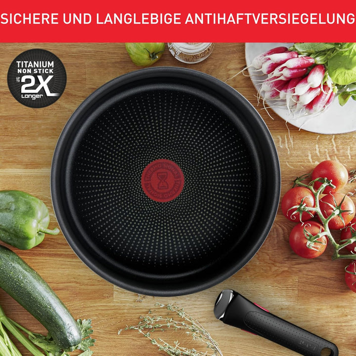 Tefal Ingenio Emotion 20-tlg. Topf und Pfannenset abnehmbarer Griff, mit Zubehör, stapelbar, platzsp