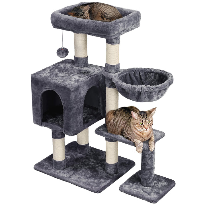 Yaheetech Kratzbaum 96 cm hoch Katzenbaum Kletterbaum für Katzen, mit Sisal Plüsch Katzenhöhle und K