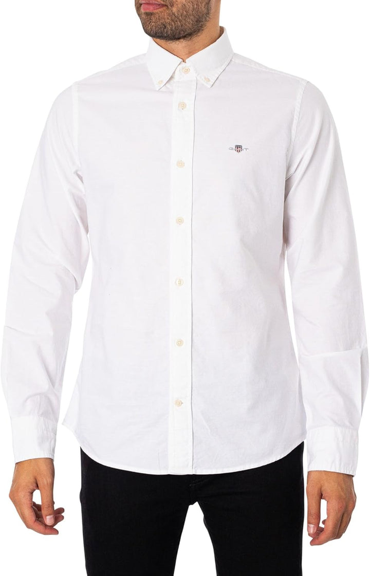 GANT Herren Slim Oxford Shirt Hemd XXL Weiss, XXL Weiß