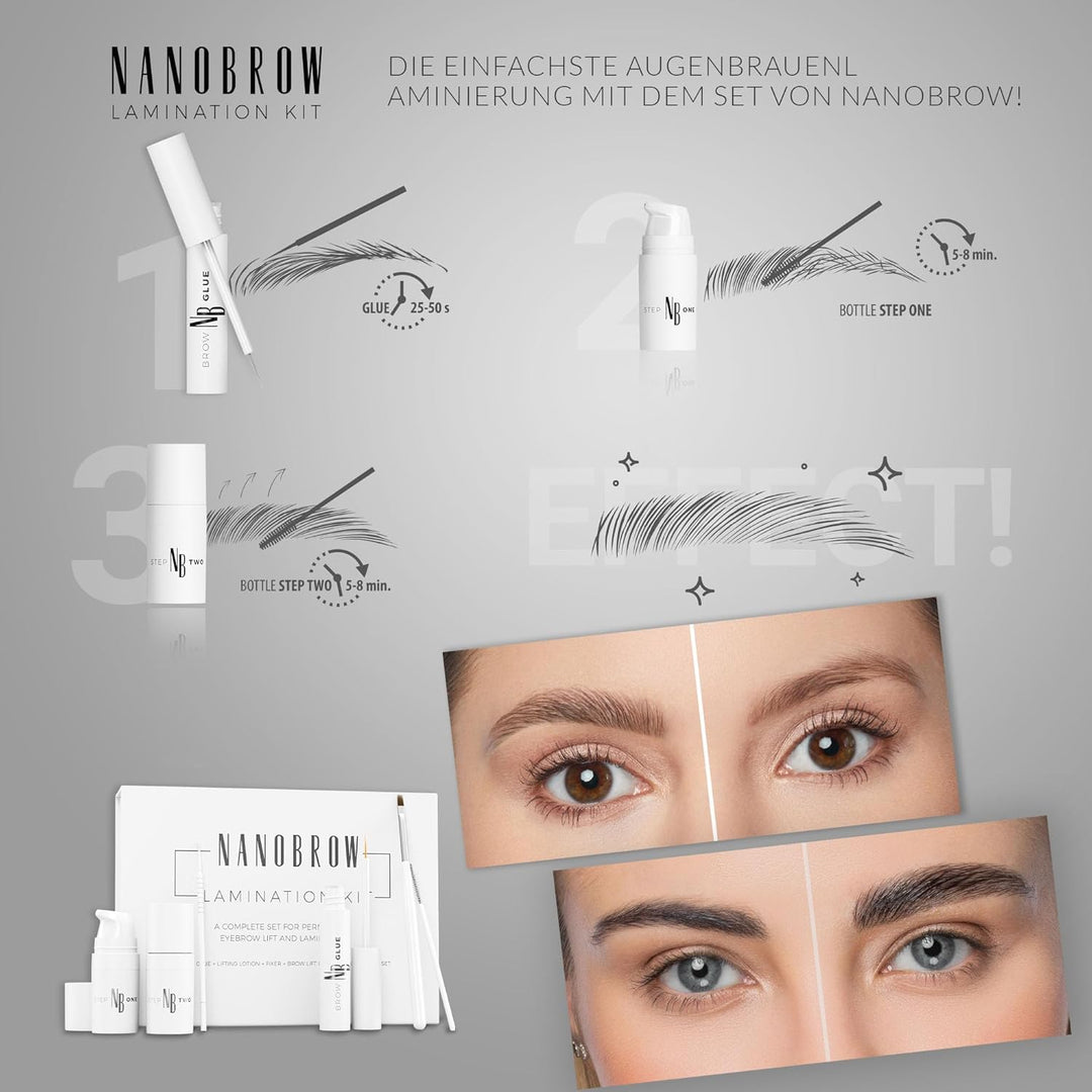 Augenbrauen Laminierung Set Nanobrow Lamination Kit - Professionelle Augenbrauenlaminierung Set zu H