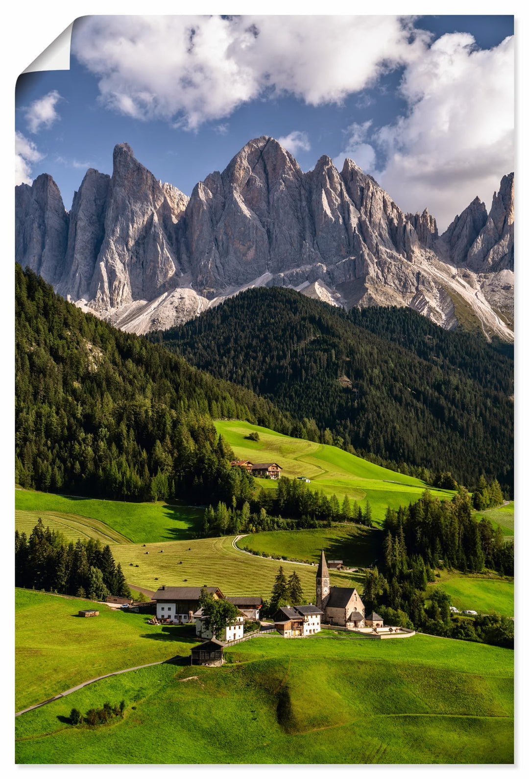 ARTland Poster Kunstdruck Wandposter Bild ohne Rahmen 80x120 cm Hochformat Landschaft Berge Wald Wie