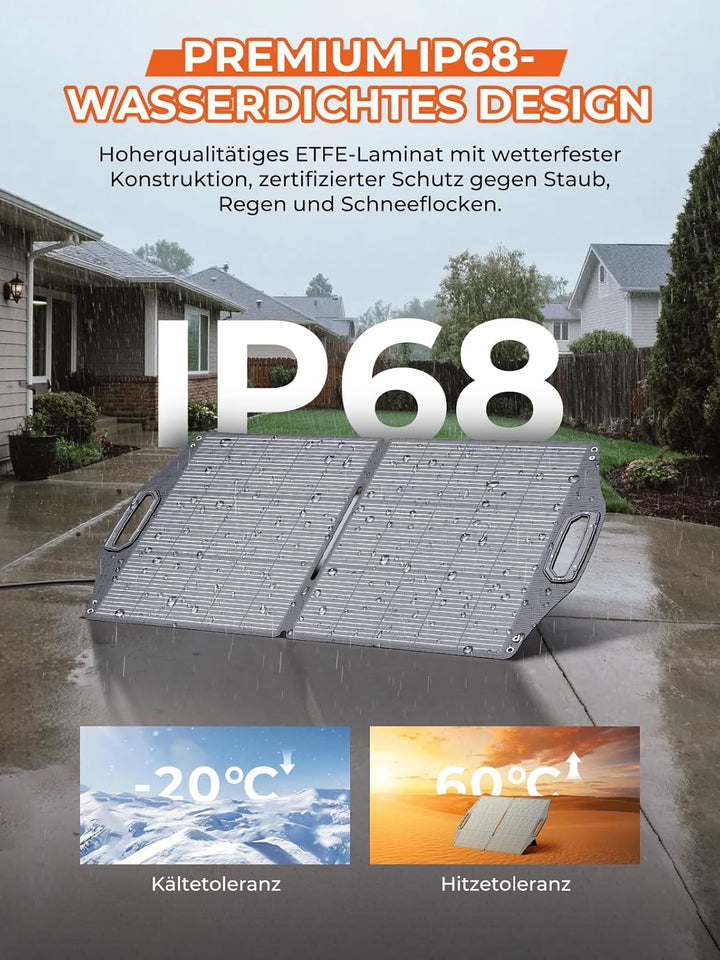 BigBlue Faltbares Solarpanel 100W, SOLARPOWA100 ETFE-Solarmodul (24V/4,16A) mit Ständern & MC4 Conne