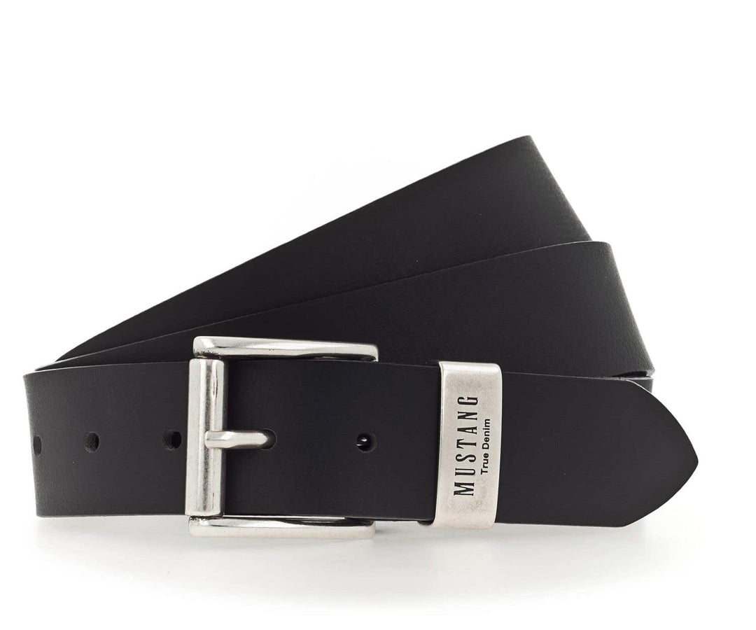 MUSTANG Herren Ledergürtel MG2104R04 40mm Gürtelbreite Braun Schwarz 80-115cm W85 Schwarz (0790), W8