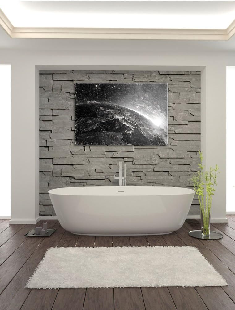 Pixxprint Erde im Weltall als Leinwandbild/Grösse: 100x70 / Wandbild/Kunstdruck/fertig bespannt, 100