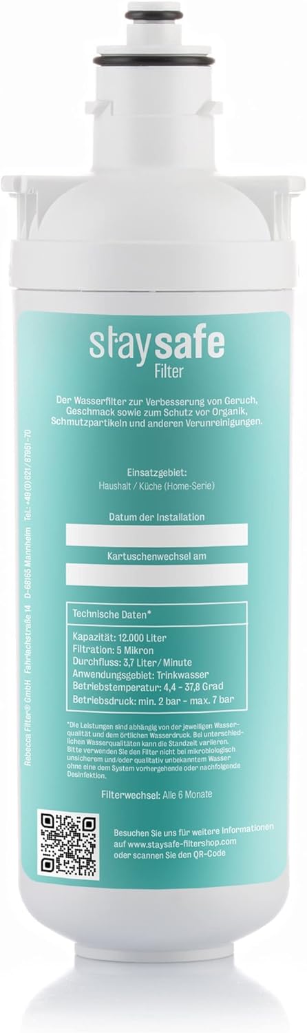 staysafe BASE Ersatz-Wasserfilter | Schnell wechselbarer Ersatz-Untertischfilter für Zuhause | Langl