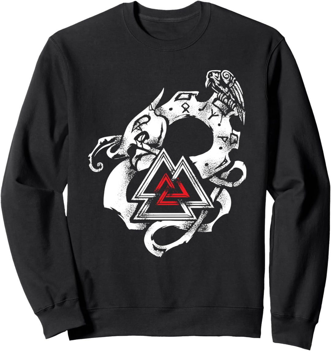 Wikinger Jörmungandr Symbol Rabe - Midgardschlange Sweatshirt