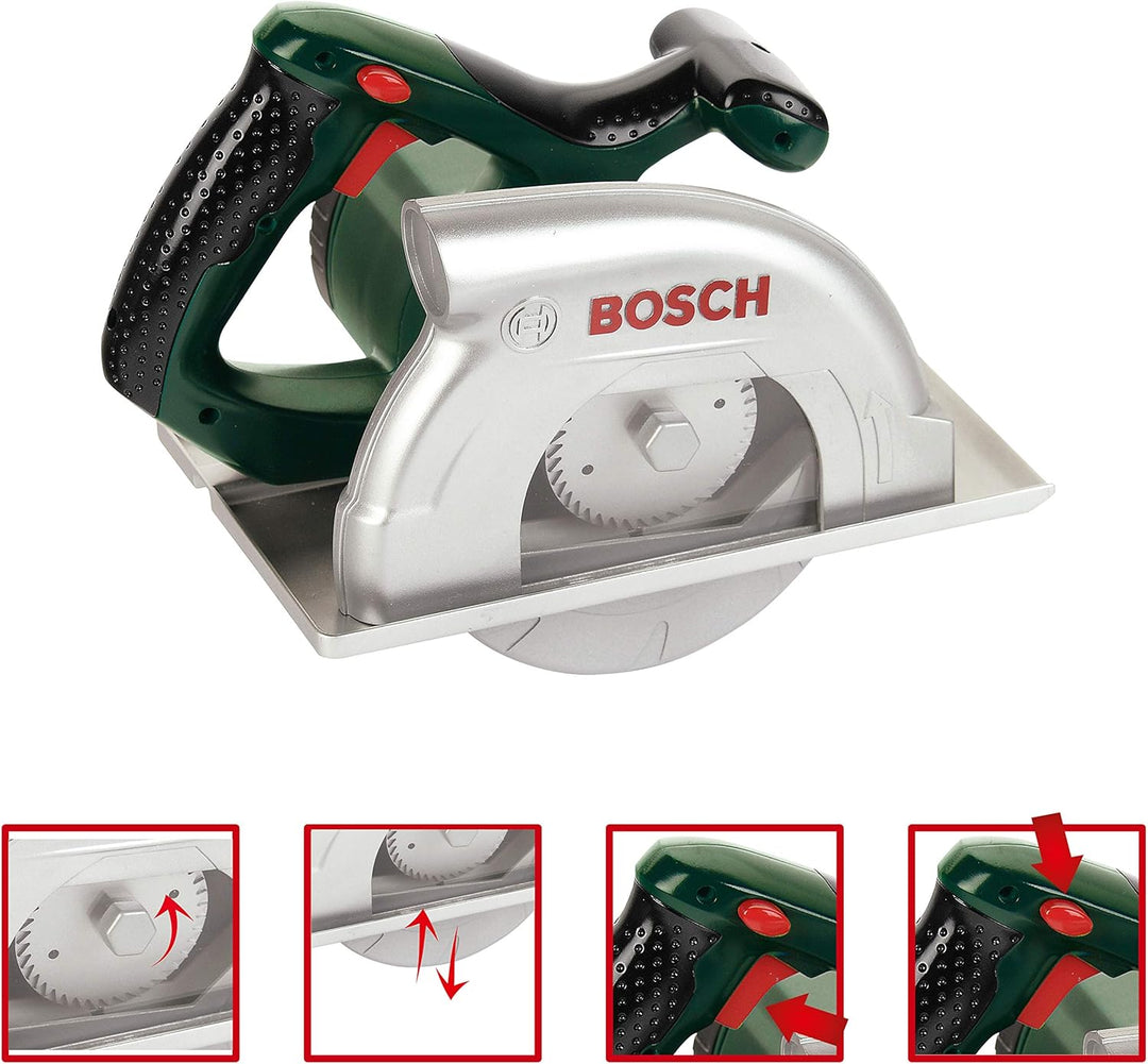 Theo Klein 8421 Bosch Kreissäge | Batteriebetrieben mit Kreissägebewegungen, Licht- und Soundfunktio