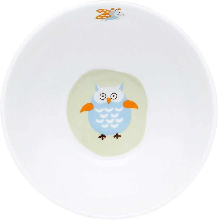 Puresigns WOODY Kindergeschirr Set 3-teilig – Waldtier-Design in Pastellfarben – Teller, Tasse & Müs