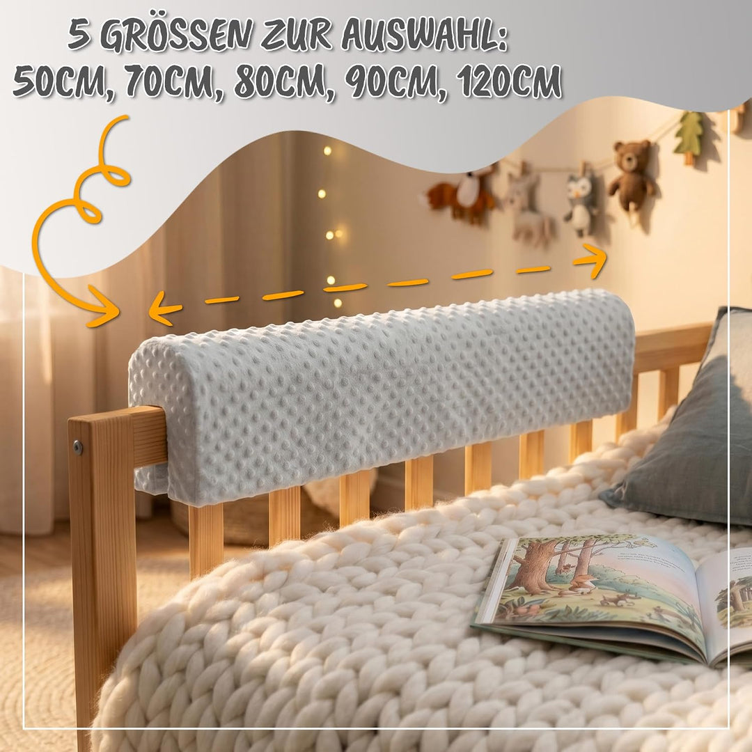 Bezug für Bettkantenschutz für Kinderbetten 120 cm - Schutz für Bettrahmen Baby Bett rausfallschutz