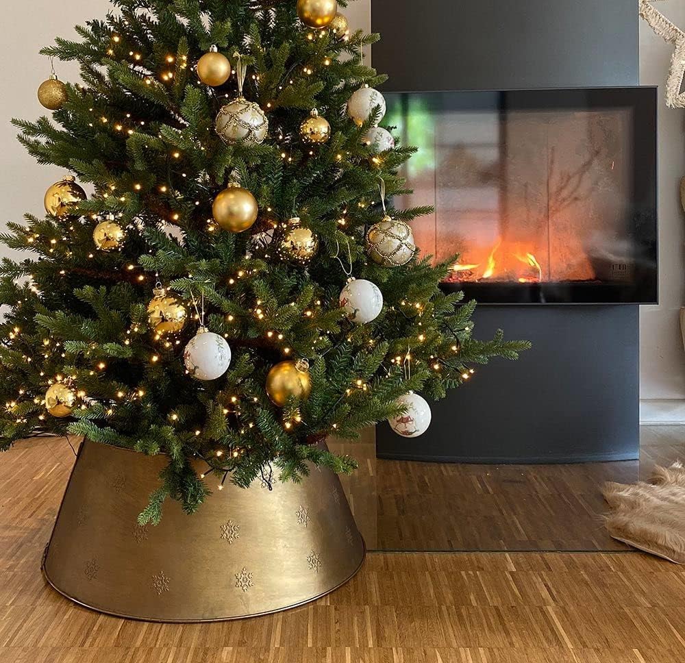zeitzone Abdeckung für Christbaumständer Metall Gold Weihnachtsbaumständerhülle Ø 70cm 70 cm, 70 cm