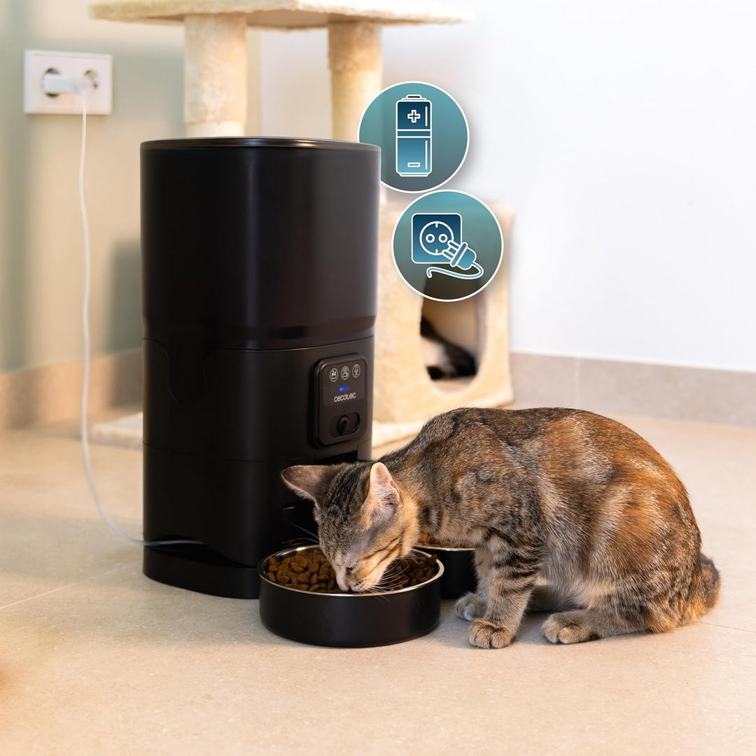 Cecotec Futterautomat Pumba 8600 Double Meal Vision. 7 L Kapazität, App, Kamera und Mikrofon mit Spr