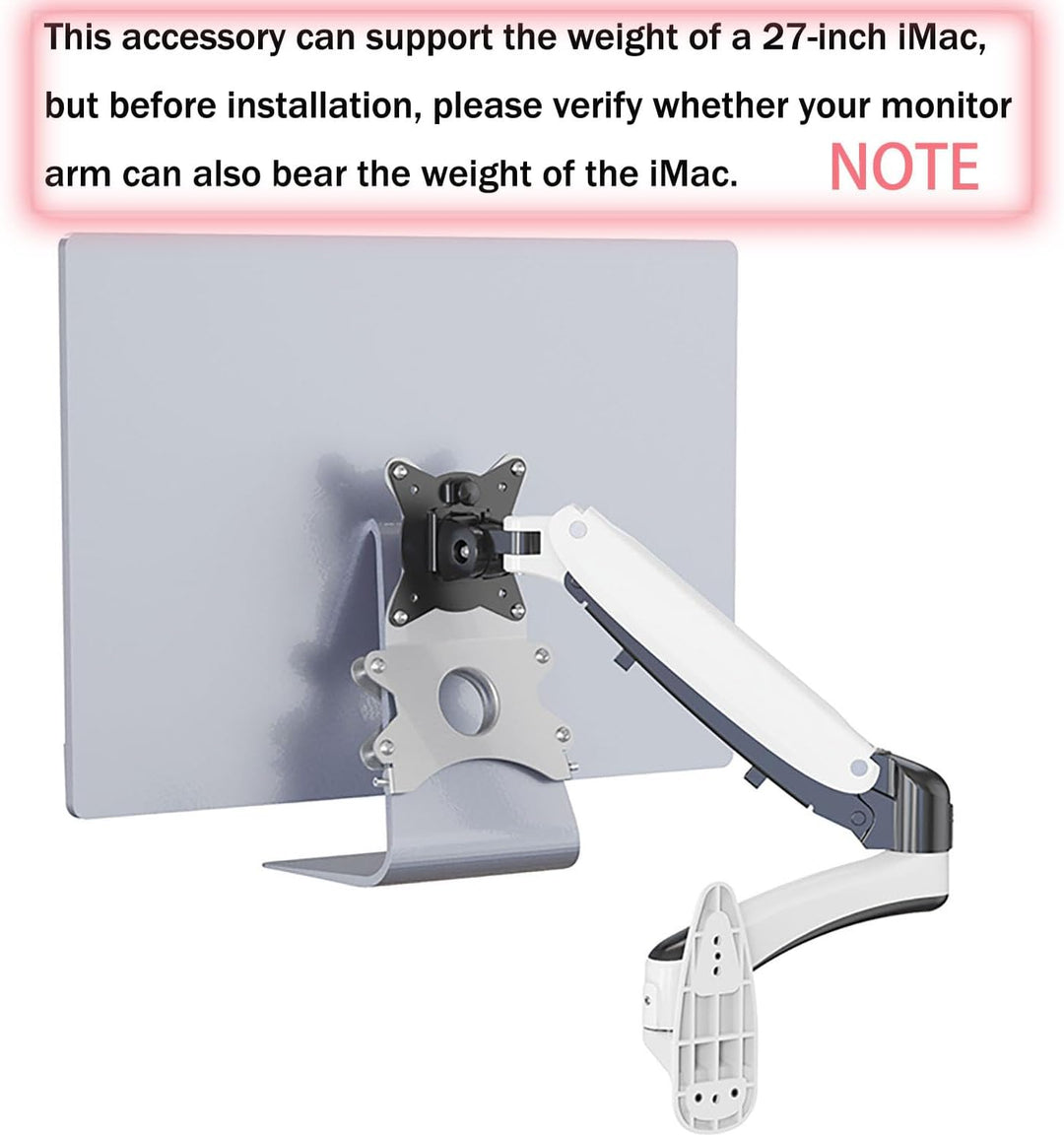 iMac VESA-Adapterplattenhalterung, 100 mm/75 mm, umwandelbar für iMac (Modelle vor 2021), 3 mm dick,