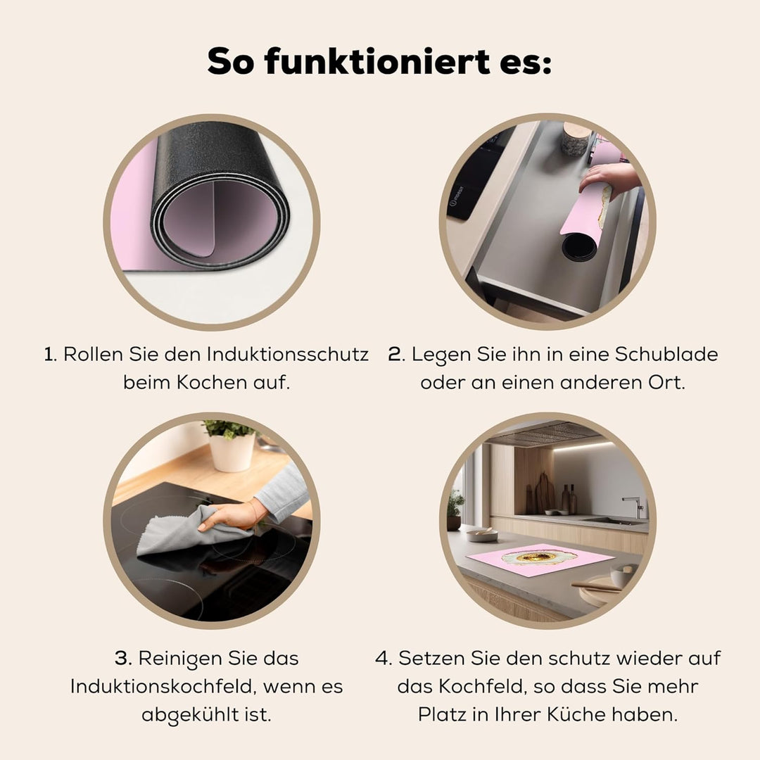 Herdabdeckplatte 59x52 cm Einteilig Induktionsmatte Küche Abdeckung Ceranfeld Herd Abdeckplatte Deko