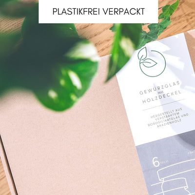Econovo® Gewürzgläser Set eckig mit Deckel (6-teilig) aus Borosilikatglas, Gewürzdosen Vorratsglas l