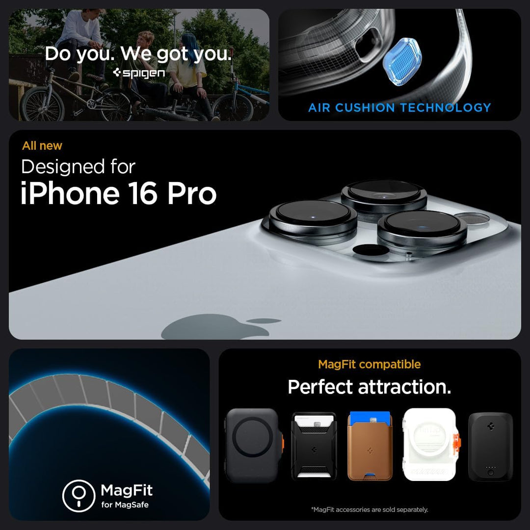 Spigen Rugged Armor MagFit Hülle für iPhone 16 Pro, Kompatibel mit MagSafe Zubehör -Grau